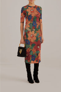 DJV_Stitched Flowers Black Robes midi - Stitched Flowers Black