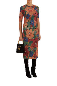 DJV_Stitched Flowers Black Robes midi - Stitched Flowers Black
