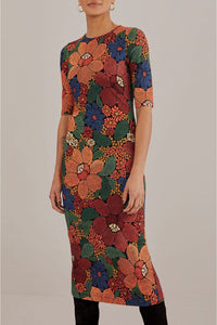 DJV_Stitched Flowers Black Robes midi - Stitched Flowers Black