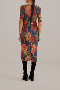 DJV_Stitched Flowers Black Robes midi - Stitched Flowers Black