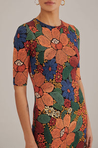 DJV_Stitched Flowers Black Robes midi - Stitched Flowers Black