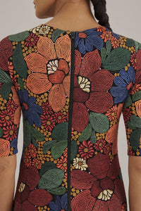 DJV_Stitched Flowers Black Robes midi - Stitched Flowers Black