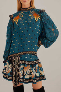 Blouse Ainika Chill à manches longues - Bleu