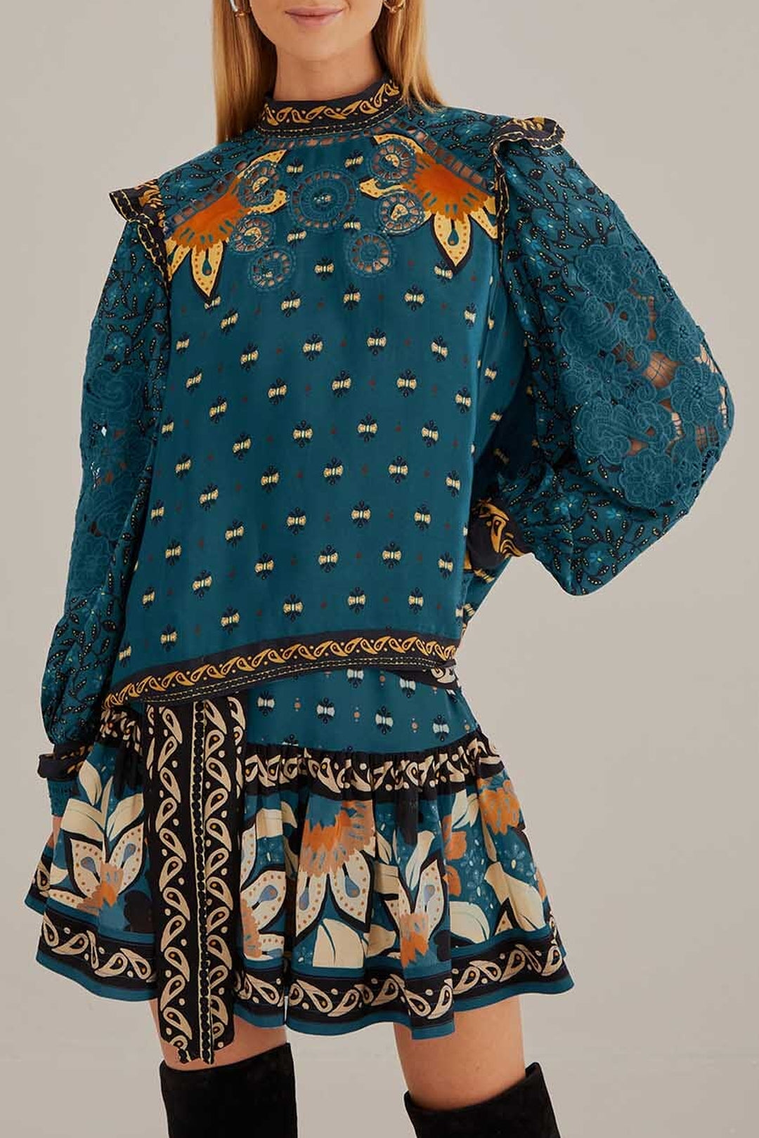 Blouse Ainika Chill à manches longues - Bleu