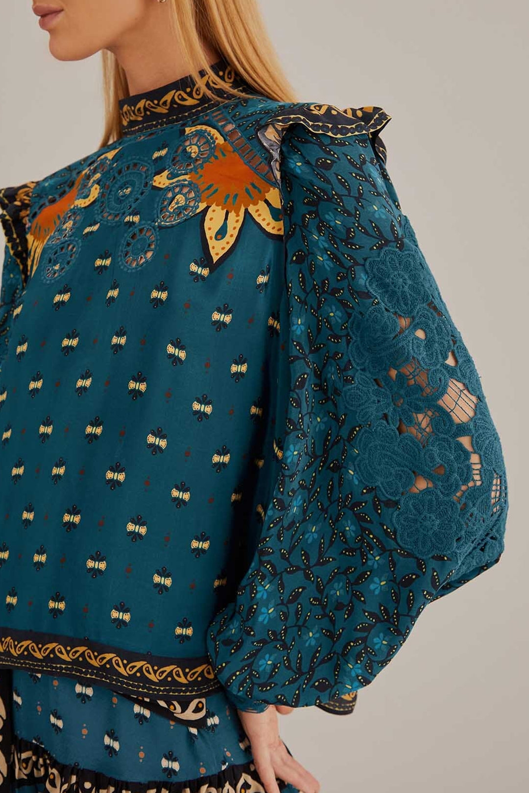 Blouse Ainika Chill à manches longues - Bleu