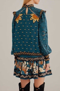 Blouse Ainika Chill à manches longues - Bleu