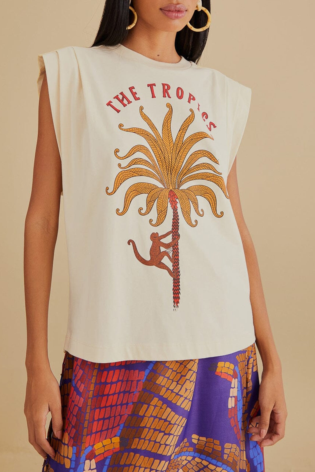 T-shirt The Tropics Pleat en coton - Beige