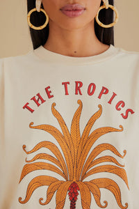 T-shirt The Tropics Pleat en coton - Beige