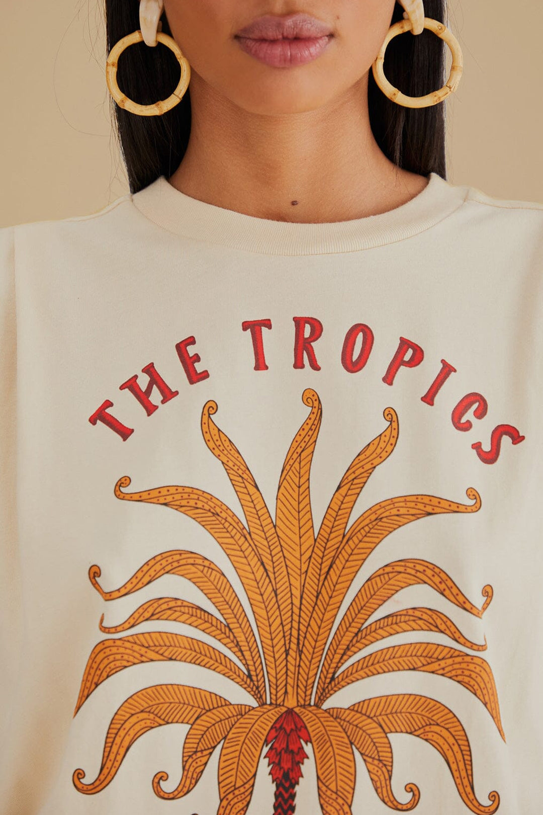 T-shirt The Tropics Pleat en coton - Beige