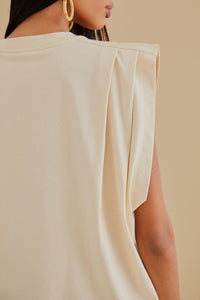 T-shirt The Tropics Pleat en coton - Beige