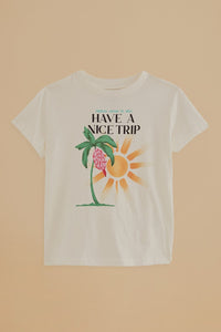 T-shirt Have A Nice Trip en coton - Blanc