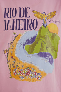 T-shirt coupe Rio de Janeiro en coton - Rose