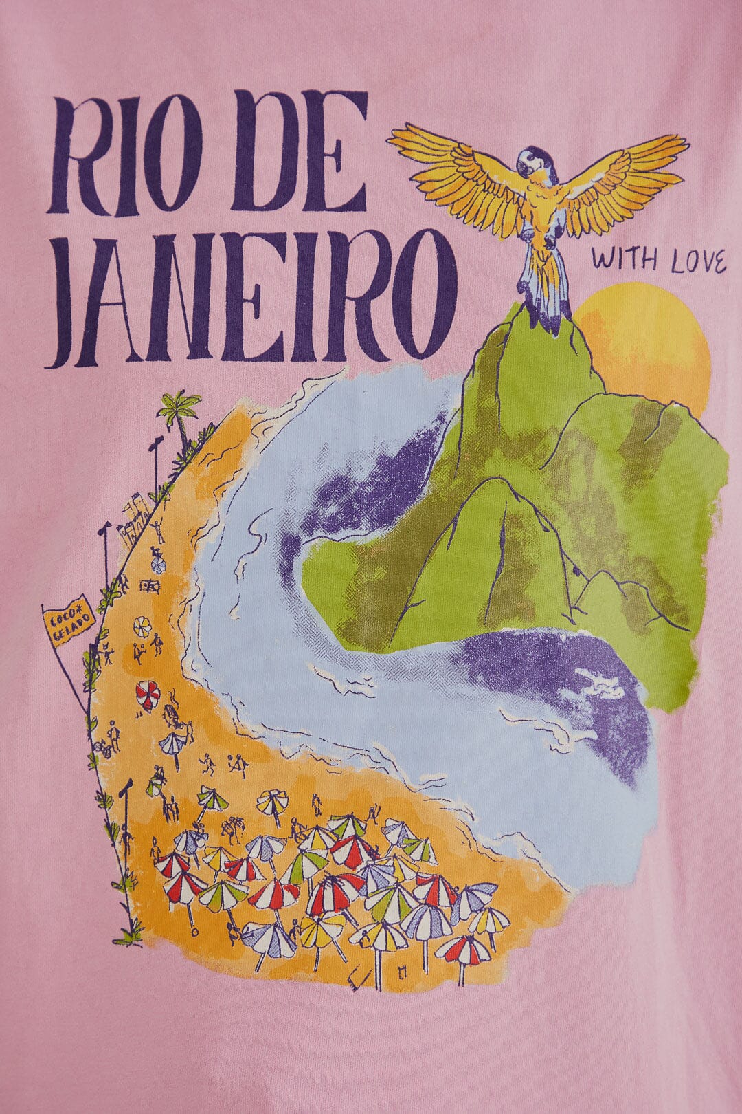 T-shirt coupe Rio de Janeiro en coton - Rose