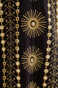 Robe midi Sun brodée - Noir