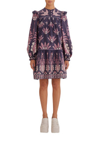 Robe courte à manches longues - Violet