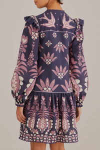 Robe courte à manches longues - Violet
