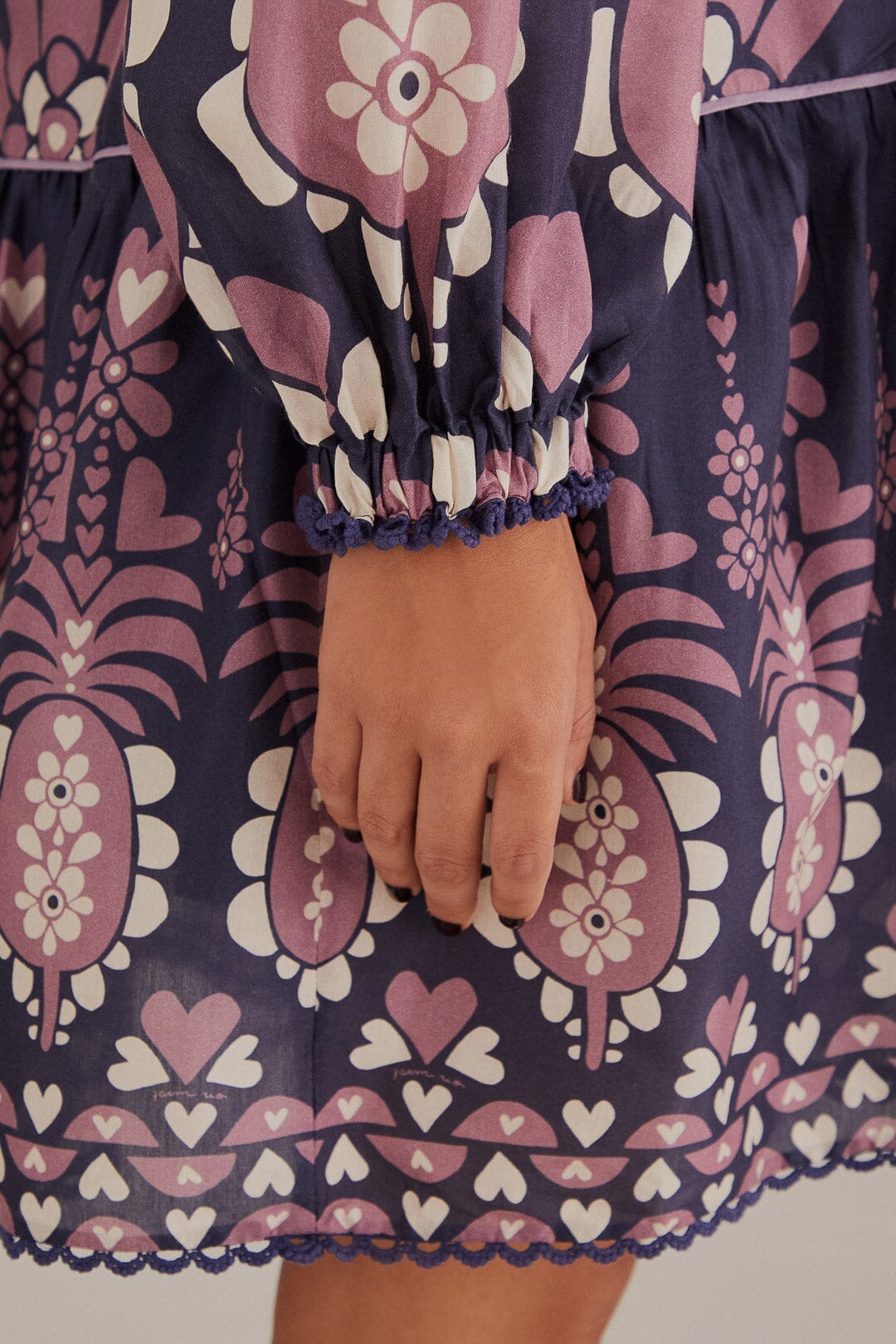 Robe courte à manches longues - Violet
