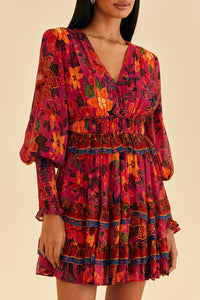 Robe courte Tropical Tapestry - Multicolore