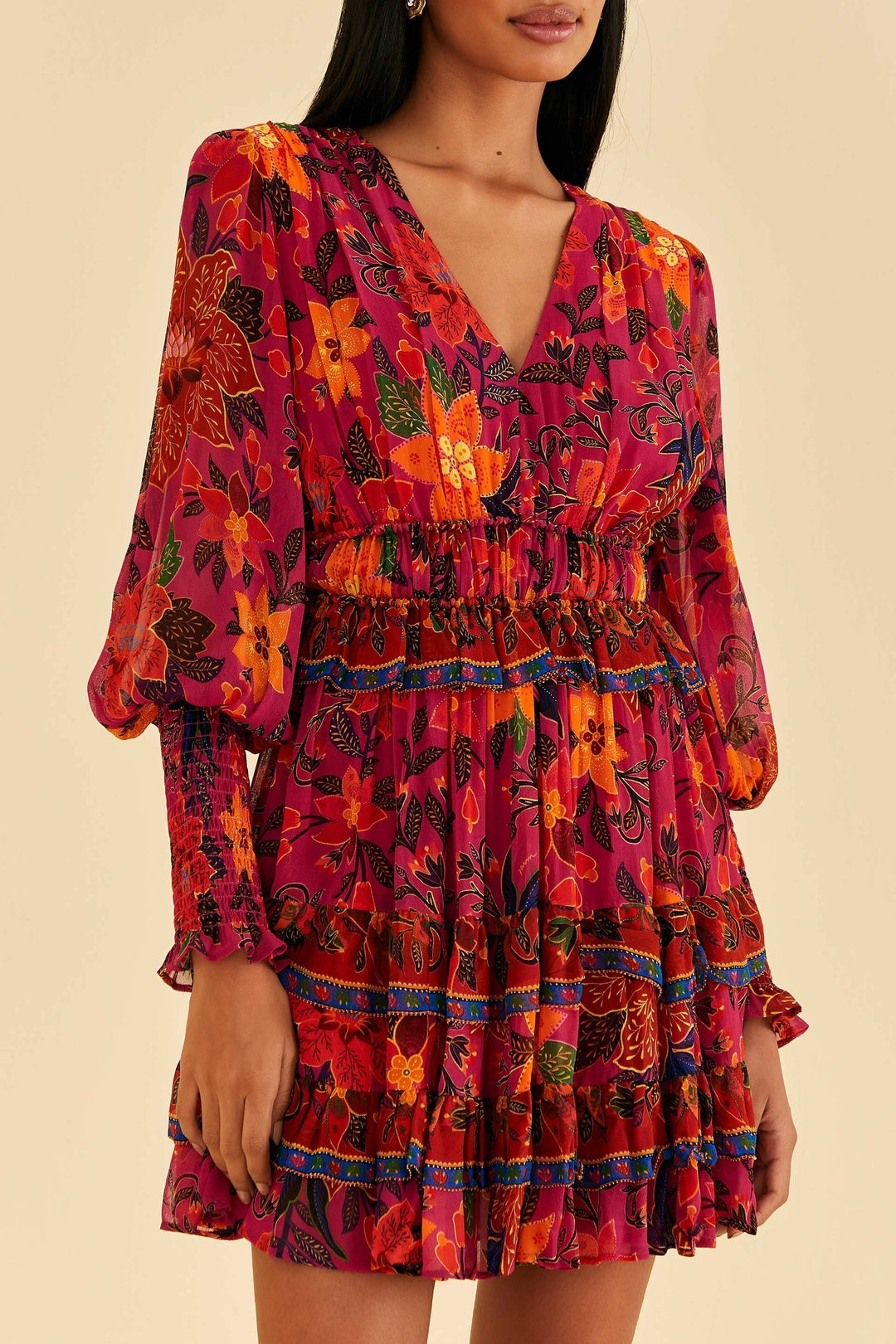 Robe courte Tropical Tapestry - Multicolore