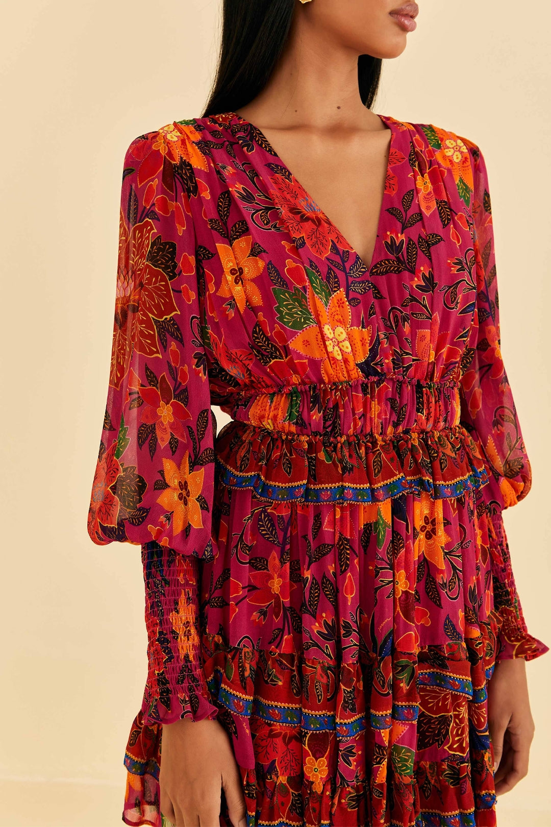 Robe courte Tropical Tapestry - Multicolore