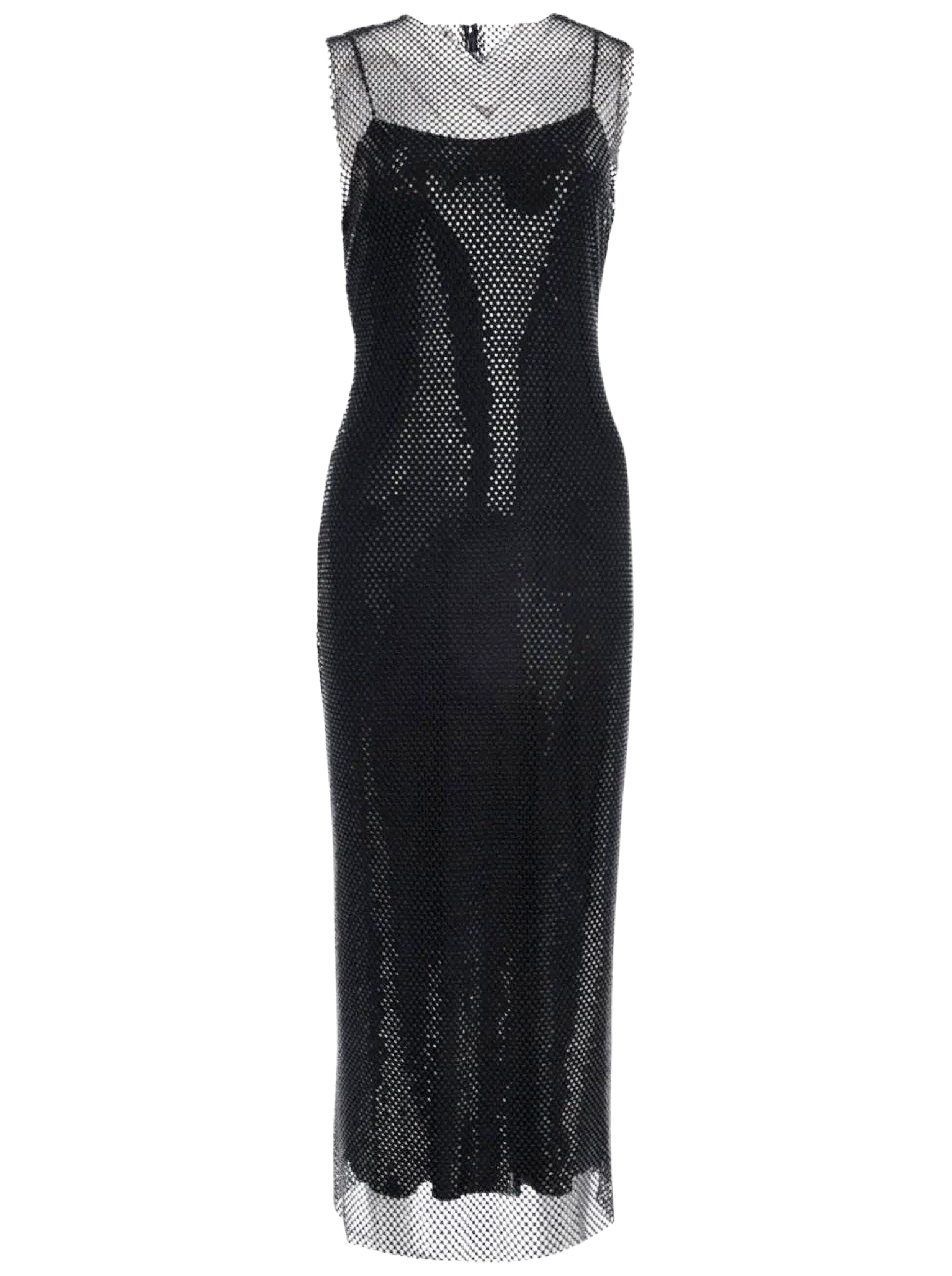 Robe midi en tulle brodé - Black