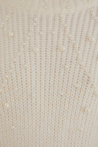 Pull Bubble avec broderie de perles - Blanc