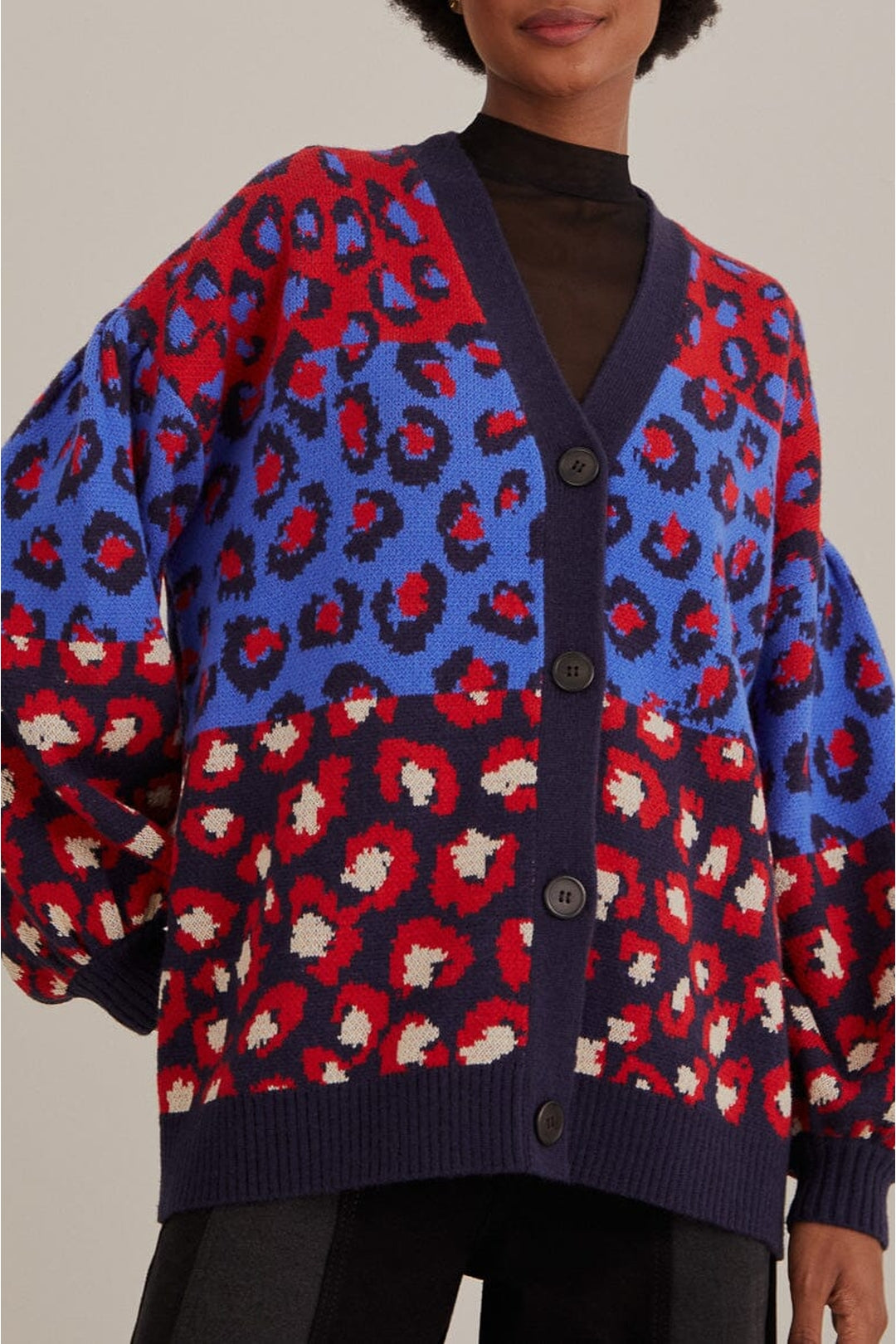 DJV_Mixed Leopards Navy Multi Cardigans & Pulls - Mixed Leopards Navy Multi