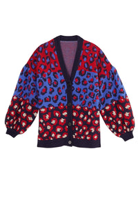 DJV_Mixed Leopards Navy Multi Cardigans & Pulls - Mixed Leopards Navy Multi