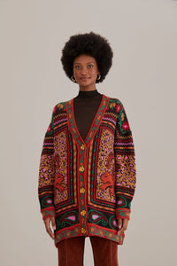 Mixed Tapestry Prints Multi Cardigans & Pulls - Mixed Tapestry Prints Multi
