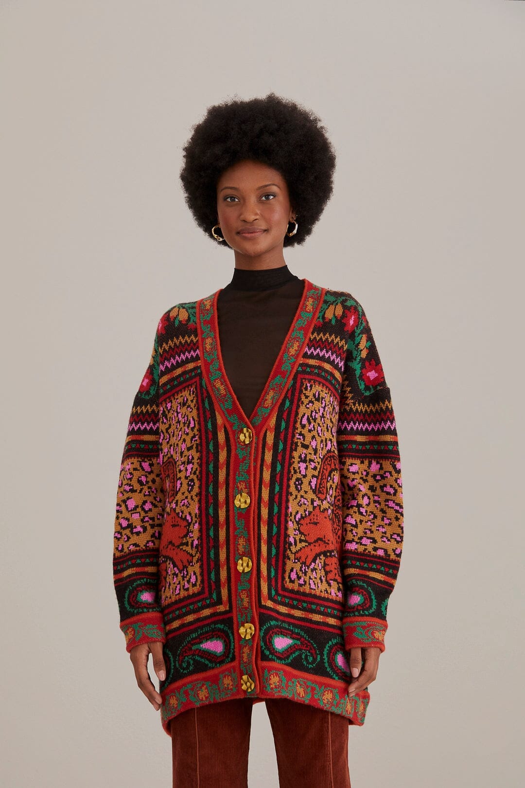 Mixed Tapestry Prints Multi Cardigans & Pulls - Mixed Tapestry Prints Multi