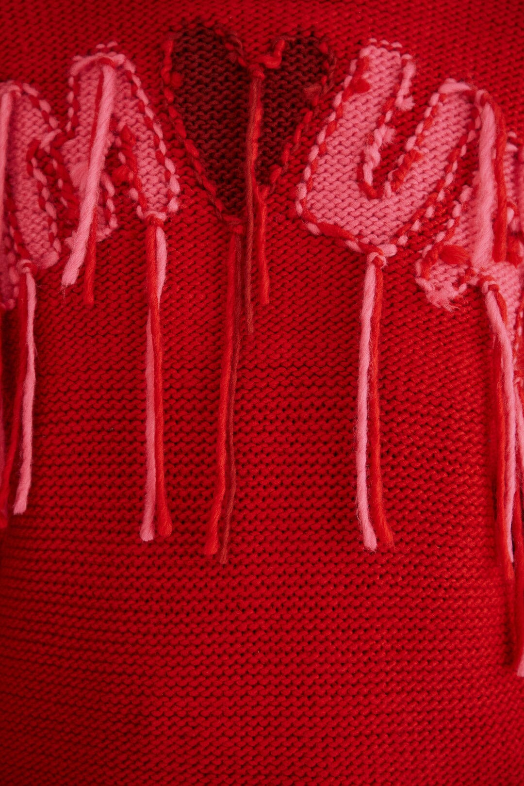 MEDIA OFF LINE_Pull à broderie Amour en maille - Rouge