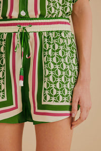 Short à motif d'ananas - Vert