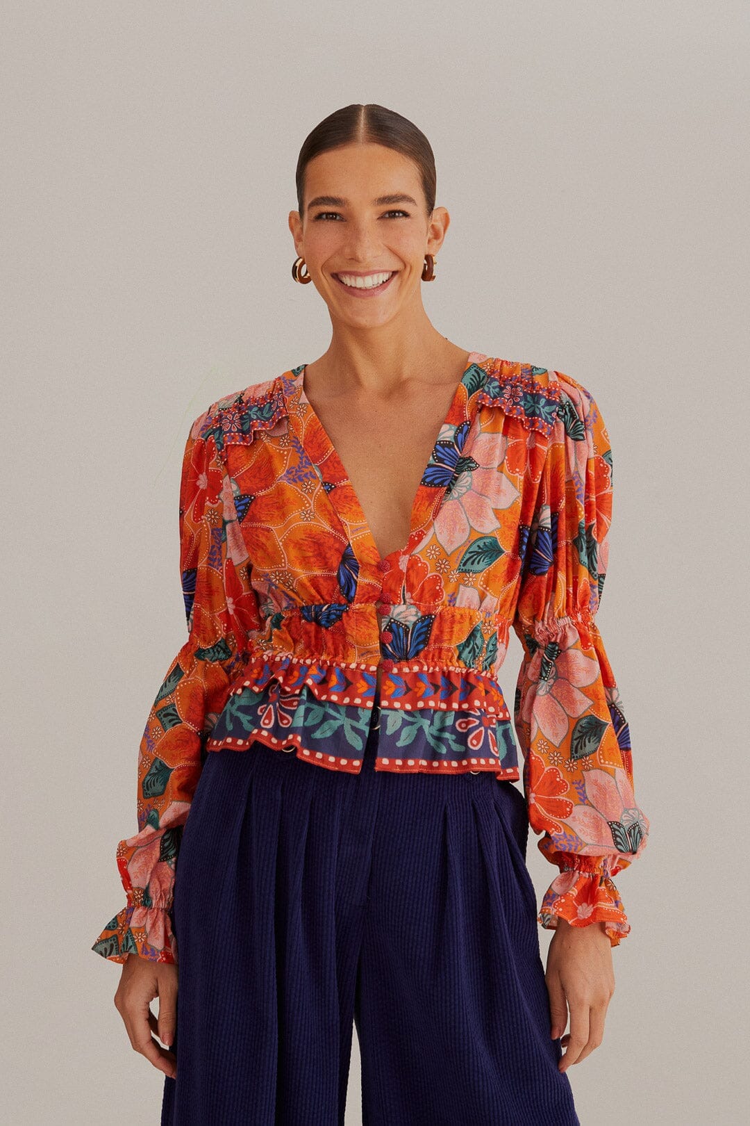 NEW_Marias Floral Orange Chemises & Blouses - Marias Floral Orange