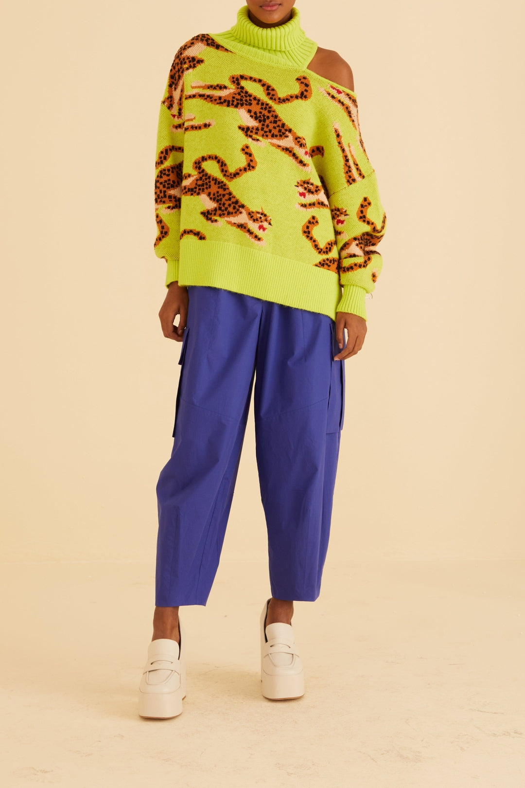 Pantalon Cargo en coton - Bleu