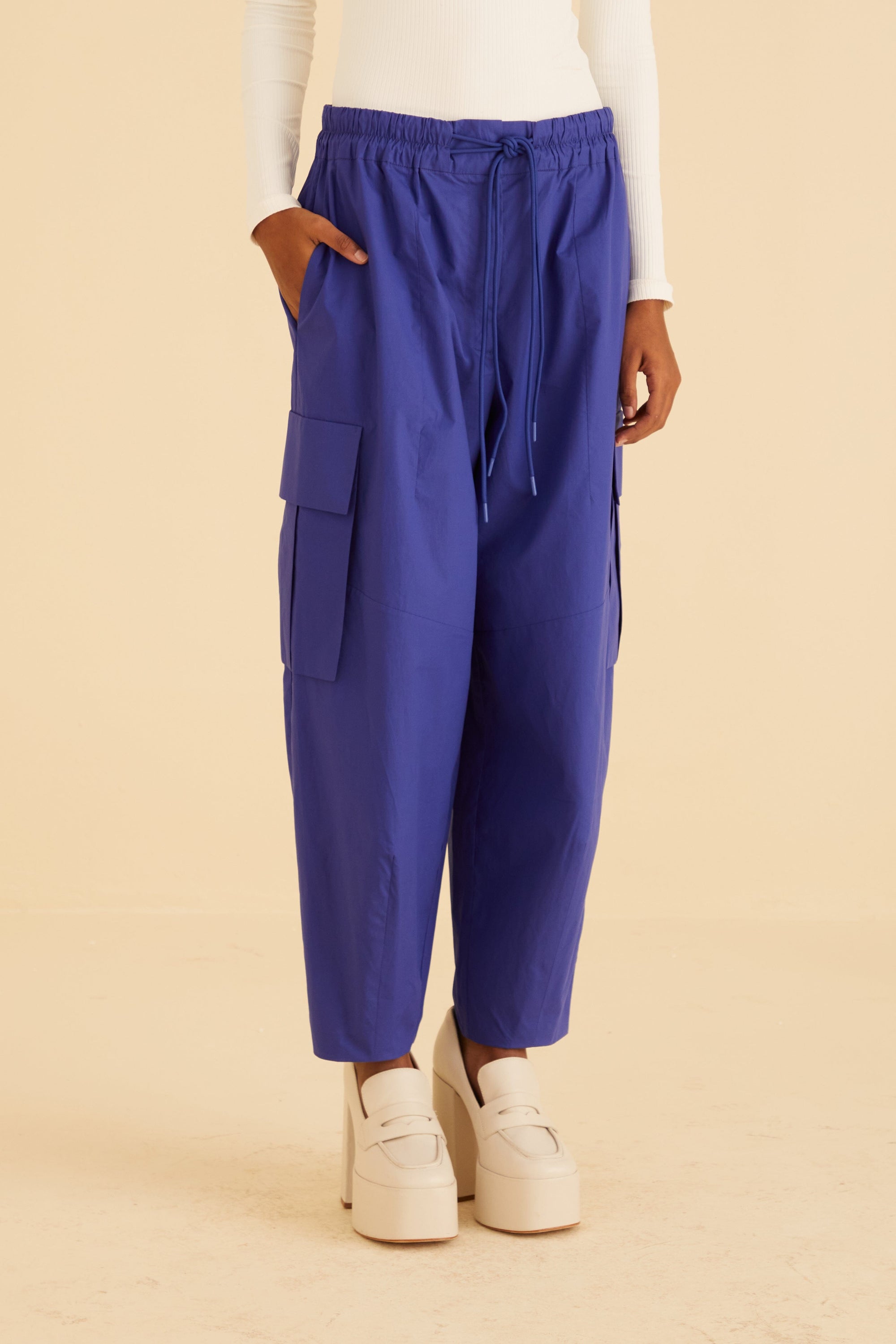 Pantalon Cargo en coton - Bleu