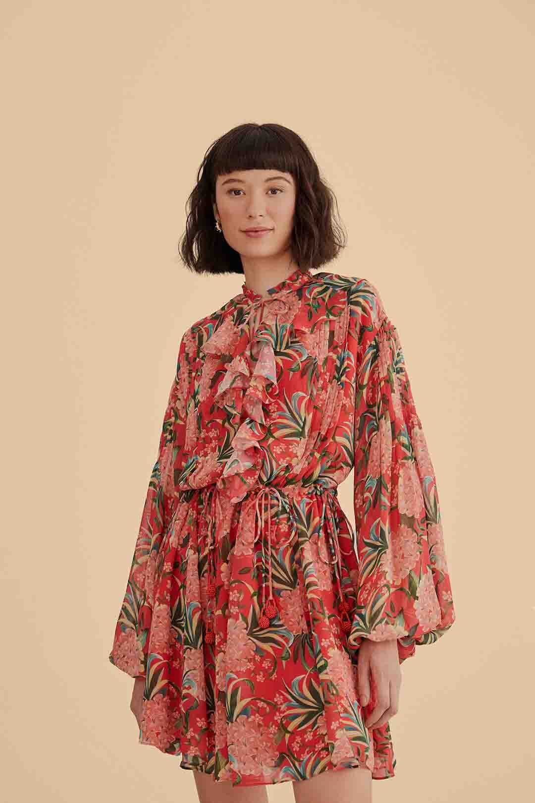 NEW_Pineapple Bloom Red Robes courtes - Pineapple Bloom Red