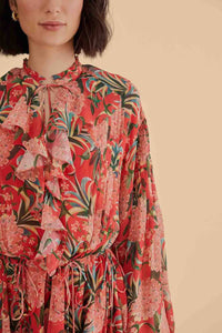 NEW_Pineapple Bloom Red Robes courtes - Pineapple Bloom Red