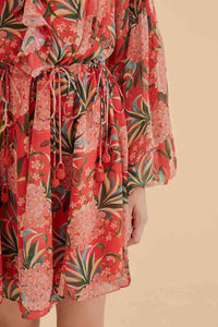 NEW_Pineapple Bloom Red Robes courtes - Pineapple Bloom Red