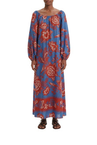 Robe longue Garden - Bleu