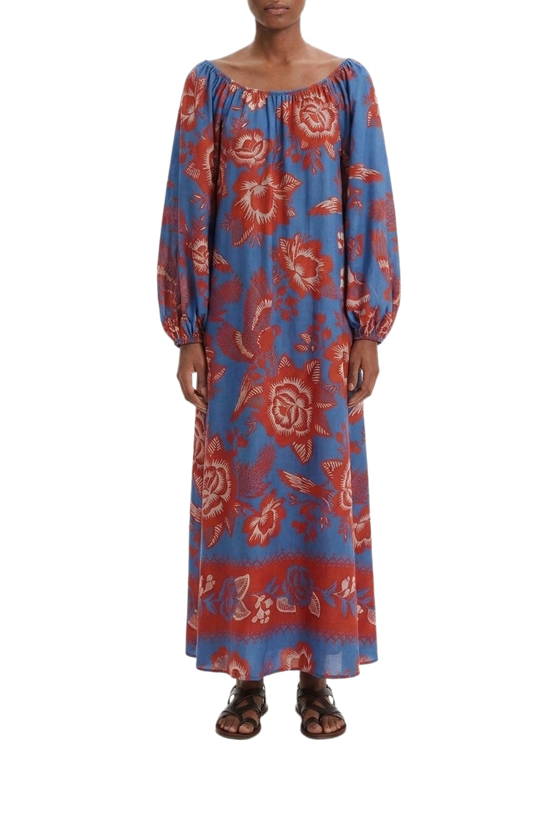 Robe longue Garden - Bleu