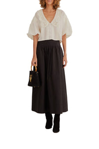 Chemise Richillieu à grand col - Blanc