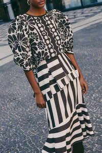 Blouse à manches bouffantes Palermo en coton - Noir