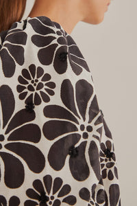 Blouse à manches bouffantes Palermo en coton - Noir