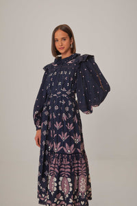 NEW_Martina Dark Blue Robes midi - Martina Dark Blue