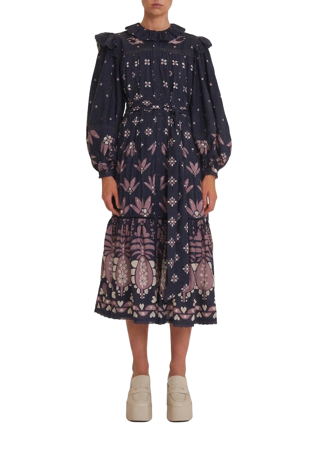 Robe midi Ainika Martina - Bleu