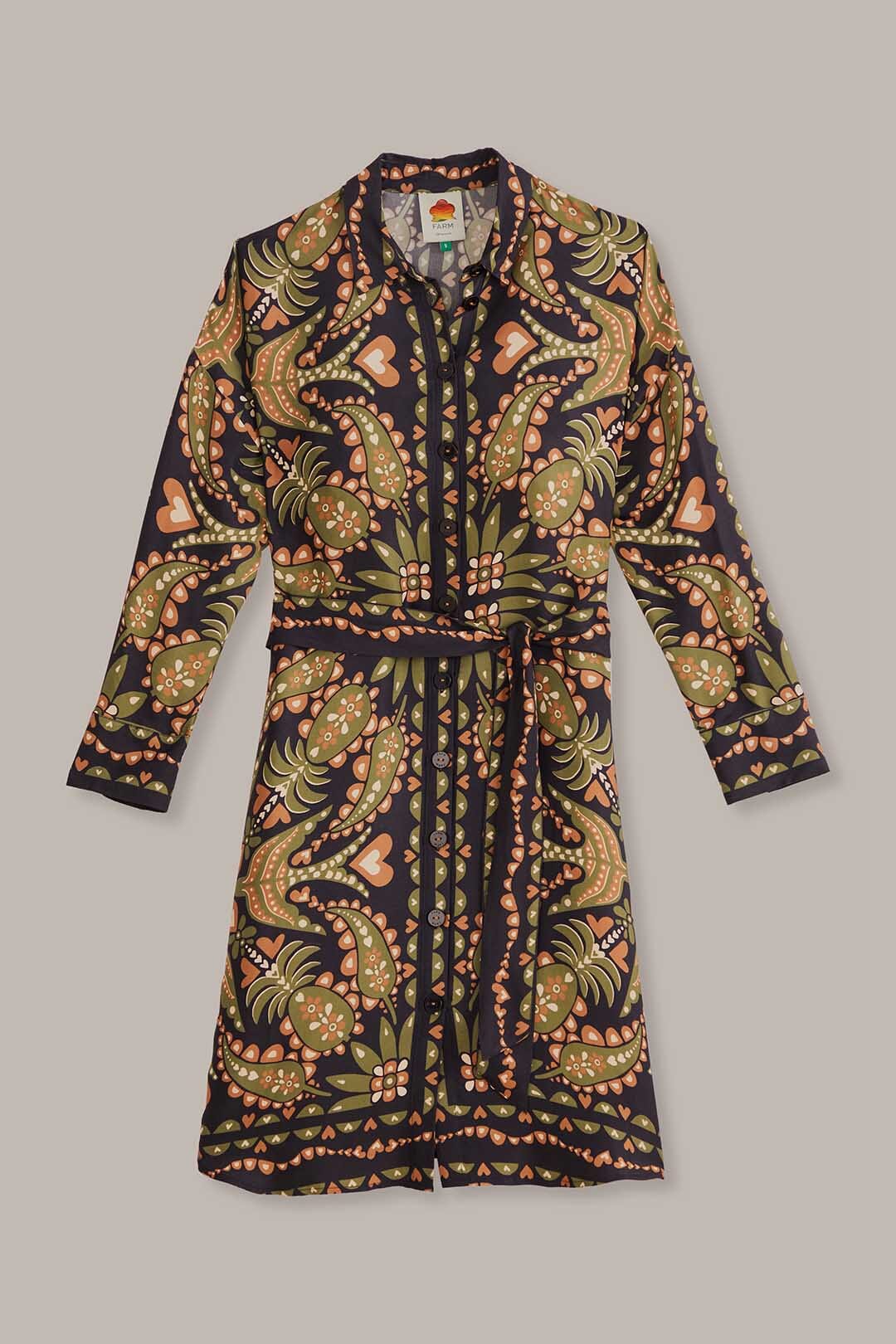 Chemise longue ceinturée Martina - Noir