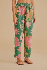 Pantalon Winter Garden en lin - Vert