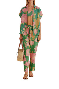 Pantalon Winter Garden en lin - Vert
