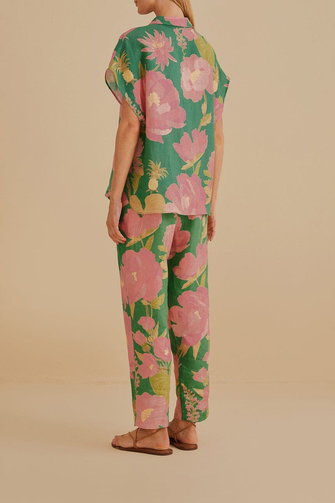 Pantalon Winter Garden en lin - Vert