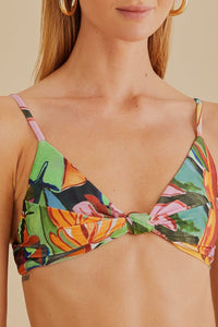 MEDIA OFF LINE_Haut de bikini Banana Foliage à nœud - Multicolore